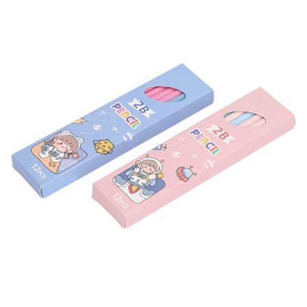 60 kpl 2B-grafiittikynää pyyhekumilla - Keskikokoinen lyijy, vaaleanpunainen ja sininen kolmion muotoilu - Ihanteellinen opiskelijoille ja 