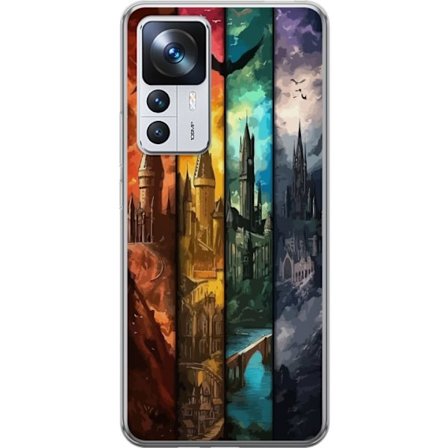 Kompatibelt Mobildeksel til Xiaomi Xiaomi 12T Fire magiske slott i forskjellige elementfarger, episk fantasikunst med ild vann luft og mørke i detalj