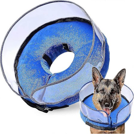 Hundekrave, Oppustelig hundekrave efter operation til små, mellemstore og store hunde, bløde kraver med forbedret anti-slik