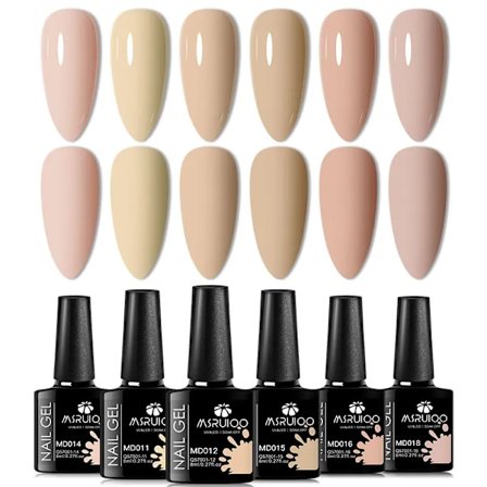 6st All-season Gel Nagellack Set Nude Rosa Röd Glitter Semi Permanent UV Gel Polish Kits Allt För Manikyr Soak Off Vernis