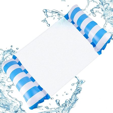 Vesihenkari, puhallettava kelluntapatja, allas-lounge-henkari, puhallettava kelluva allashenkari aikuisille, sininen