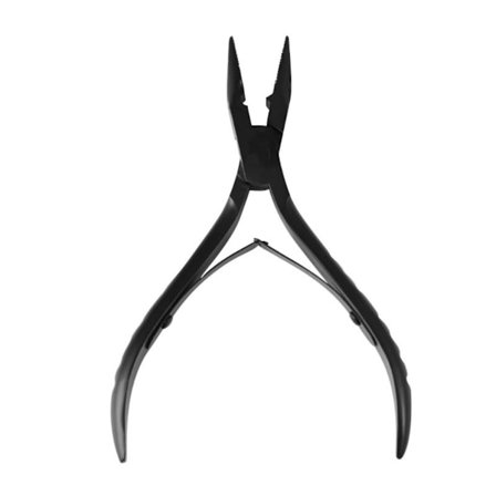 Sort lige hoved hårextension tang - Rustfrit stål parykfremstilling og fjernelsesværktøj