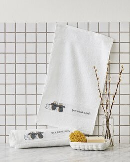 Broderikit Håndklæde Baaathroom - Permin