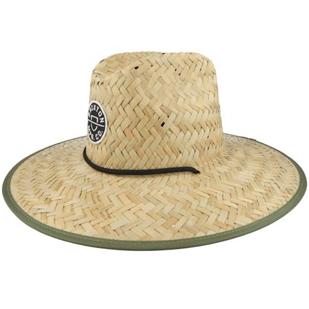 Brixton - Crest Sun Tan/Olive Surplus Straw Hat Straw Beige Hat - @ Hatstore