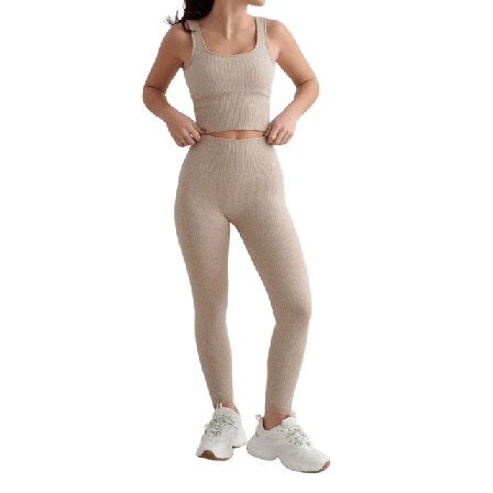 aim'n Ribbed Seamless Petite Tights Underdelar Dam Beige L