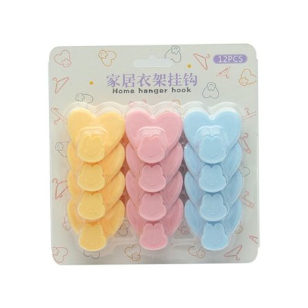 12 stk Pladsbesparende Bøjler Kroge Tøj Bøjle Stikkroge