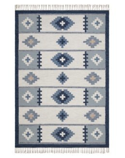 Ullmatta Röllakan Arvika Blå - 140x200 cm - KM Carpets