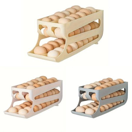 Skyvbar Eggkartong Kjøleskap Oppbevaring for Kjøkken Eggholder og Organizer