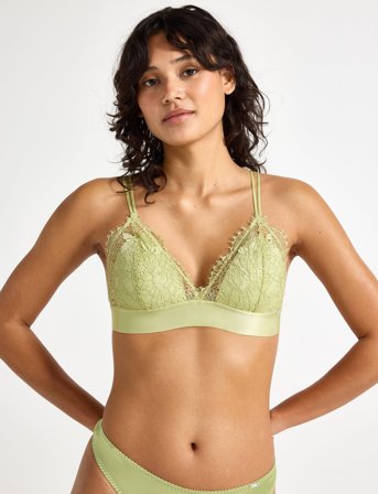 Lindex Bra Nora Triangle Bralette - Green - L