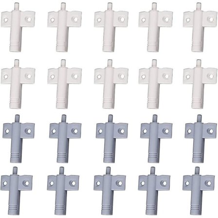 20 stk. køkkendørsdæmpere, skabsdæmpere, skuffedæmpere, bløde og lydløse dæmpere, til skabe, døre (hvid + grå)