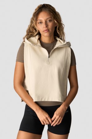 ICANIWILL - Mirage Sleeveless Hoodie Wmn Light Beige - Dam - Träningskläder från ICIW