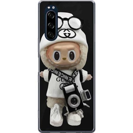 Yhteensopiva Puhelinkuori Sony Sony Xperia 5 Tyylikäs muotoilijafiguuri kameralla ja katutyyliä, leikkisä keräilyfiguuri trendikkäässä kaupunki