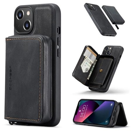 (För iPhone 12Mini) Smal plånboksfodral med kickstand och 3 kortfack 360° skydd