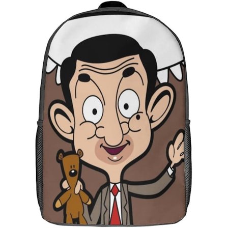 Mr. Bean Ryggsekk Skolesekker For Jenter Gutter Anime Figurer Ryggsekk Med Lomme Mote Skolesekk Barn Ryggsekk 17 tommer[HK]