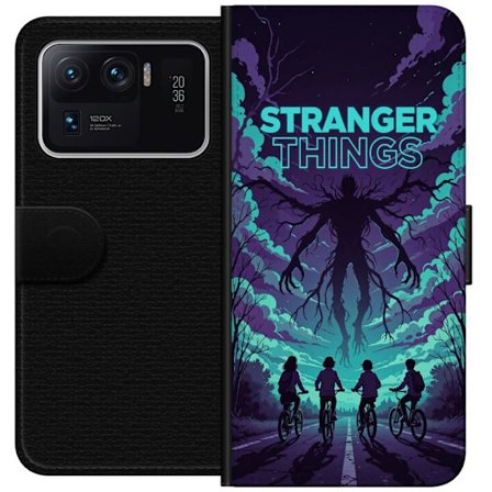 Kompatibel Tegnebogsetui til Xiaomi Xiaomi Mi 11 Ultra Stranger Things-inspireret fantasyillustration med mørkt monster, cyklende børn og dramatisk