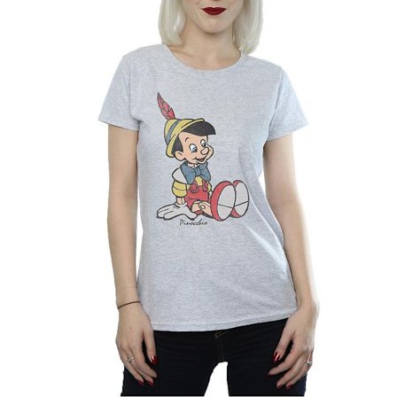 Pinocchio Dam/Damer Klassisk Heather T-shirt S Heather Grey