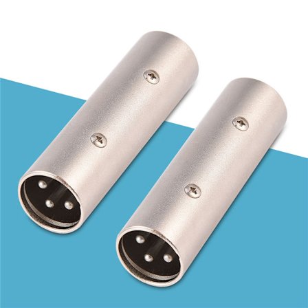 3-stifts XLR Hane Till Hane Kontakt Ljudadapter Kopplare Könsväxlare för Mikrofon AMP 2ST