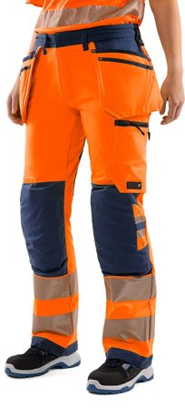 Arbetsbyxor Fristads Dam Varsel Green hantverkarbyxa stretch 2664 GSTP klass 2, dam, Varsel Orange/Marinblå Arbetskläder