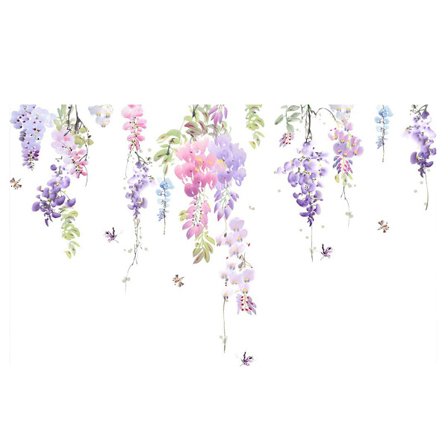 2 stk. Planteblomstervinstokke sommerfugl dekorative vægklistermærker glas