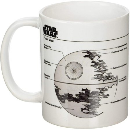 Star Wars Death Star Sketch Mug En Storlek Vit/Svart/Grå