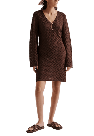 Malina Sylvie Kaftan Kavajer Dam Brun L