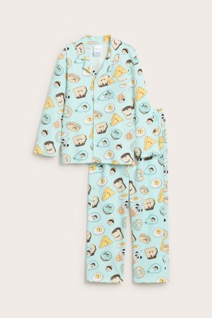 Kappahl | Kuviollinen pitkähihainen pyjama | Vaaleansininen