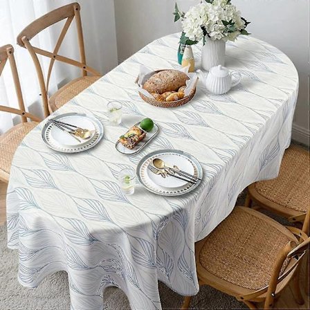 Oval Duk Kompatibel med Ovalt Bord Vattentäta Dukar Kompatibla med Matsal Inomhus Utomhus Hem Dekorativt Bordsöverdrag - Bra Leaf 01
