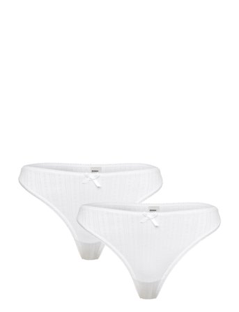 Weekday 2-Pack Pointelle Thongs - White - S