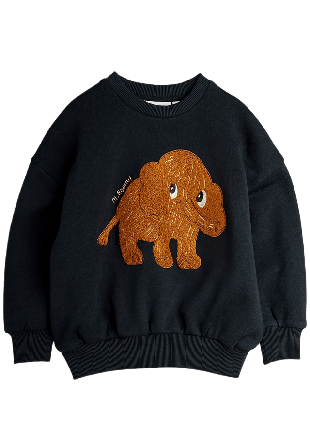 Mini Rodini Mammoth Chenille Sweatshirt Hoodies & sweatshirts Unisex Svart 92/98