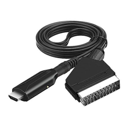 SCART till HDMI-omvandlare Scart till HDMI-kabel Video Ljudanslutning 720P/1080P Adapterkabel för HDTV, Monitor, Projektor, Display, VHS