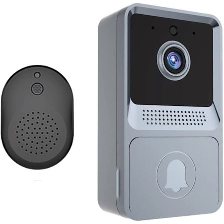 Harmaa - Langaton videon ovikello, Wi-Fi-älykäs videon ovikello, yö