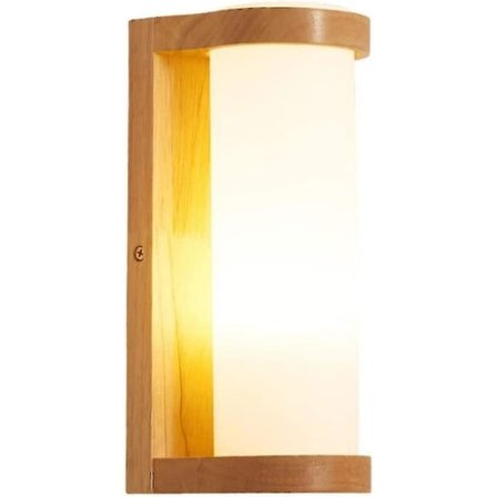 Vintage vägglampa inomhus industriell vägglampa trä vägglampa Art Deco E27 bas för 5w