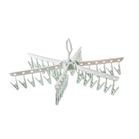 365° pyörivä sukkateline 36 pidikkeellä, 1 kpl monisuuntainen sukkapidike, sukkateline alusvaatteille, alusvaatteille, sukille, rintaliiveille, 