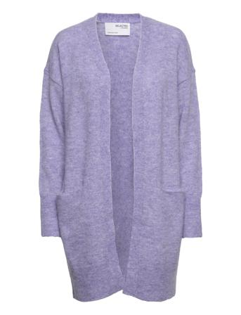 Slflulu New Ls Knit Long Cardigan B Strikkegenser Cardigan Lilla Selected Femme