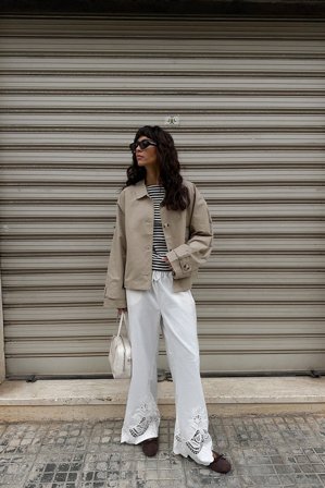 NA-KD Fyrkantig kort trenchcoat - Trenchcoats - Beige - EU 40