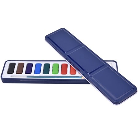 Solida pigment Barnfärg Vattenfärg Snabbtorkande pigmentkit Konstmaterial 12 färger