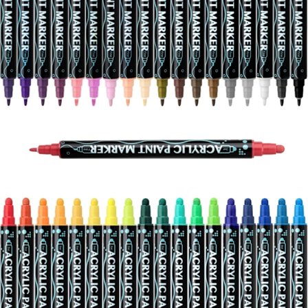 12/24/26/30 färger akrylpenna med dubbla ändar vattentät akrylfärgpenna