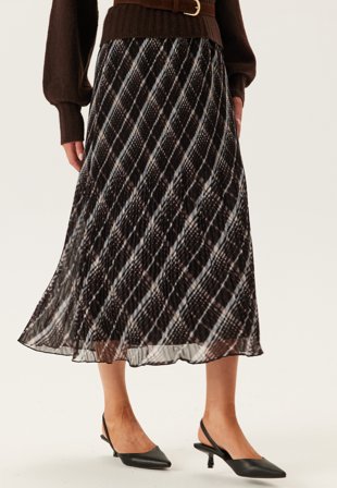 VILA - Vidaliana Kika Hw Midi Plissé - Black Beauty Aop:kika - Kläder - - Bubbleroom