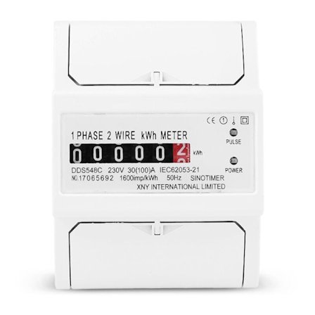 1 stk. digital LCD elektrisk energimåler faselinje elektrisk