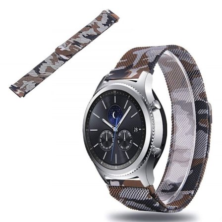 Huawei Watch GT 2 46mm patterned stainless steel watch band - Camouflage Brown