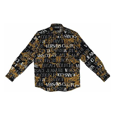 Versace Jeans Couture Print Logo Baroque Shirt Sort, Herre