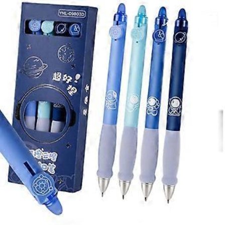 4 stk. tegneserie gelpenn komfortabelt skumgrep hurtigtørkende, viskbar gelpenn for student barn skriving tegning scrapbooking