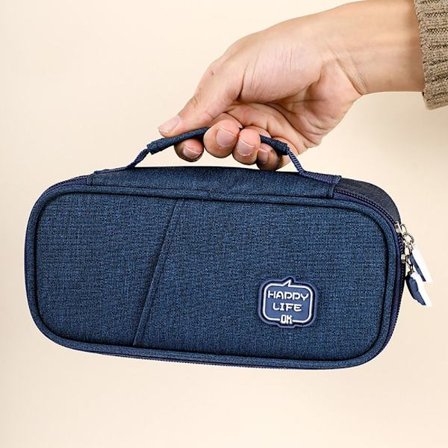 Stor kapacitet Penalhus Opbevaringstaske til papirvarer MARINEBLÅ