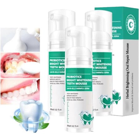 Probiotika Lysnende Tandblegningsmousse, Herbal Lysnende Oral Reparationsmousse, Tandblegningsskum Tandpasta, Opfriskende Ånde Dyb Rengøringstand