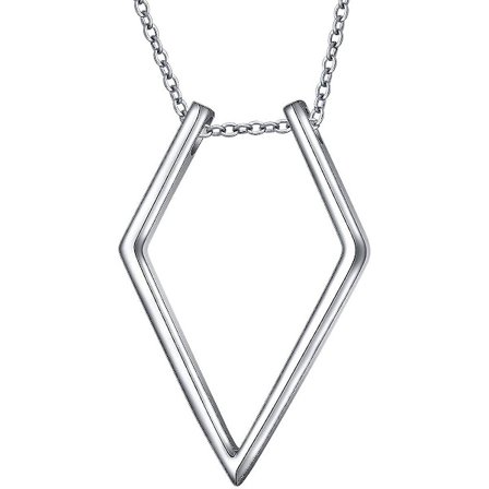 S925 Sterling Silver Rhombus Hänge Halsband Ringhållare