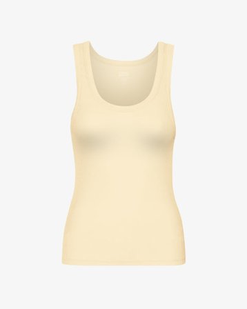Women Organic Rib Tank Top - Soft Yellow - Female - L