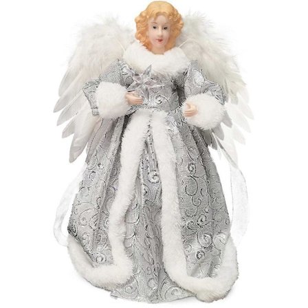 Ängel Jul med Ljus & Förlängd Sladd, Söta LED-belysta Trädtoppar, A