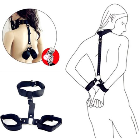 Handfängsel Bondage Set Under Sängen BDSM Bondage Restraint Strap System Vuxna Handleds- och Ankelmanschetter Sexleksaker för Kvinnor Par Slav