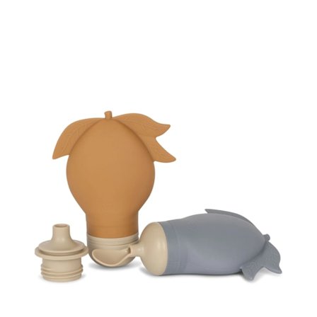 Smoothie Silicon Bag 2-pak, Sølv/Karamel - Konges Sløjd