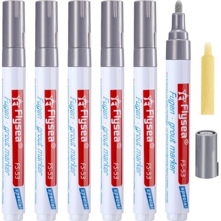 Flisefugestrift Pen Vægfugestrift Restaurerings Pen Reparations Markør Fugestrift Fyld Pen til Vægflise Restaurering Badeværelse Gulv (Lysegrå)